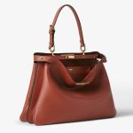 FENDI Peekaboo Soft Large Sienna brown leather bag - Image 4